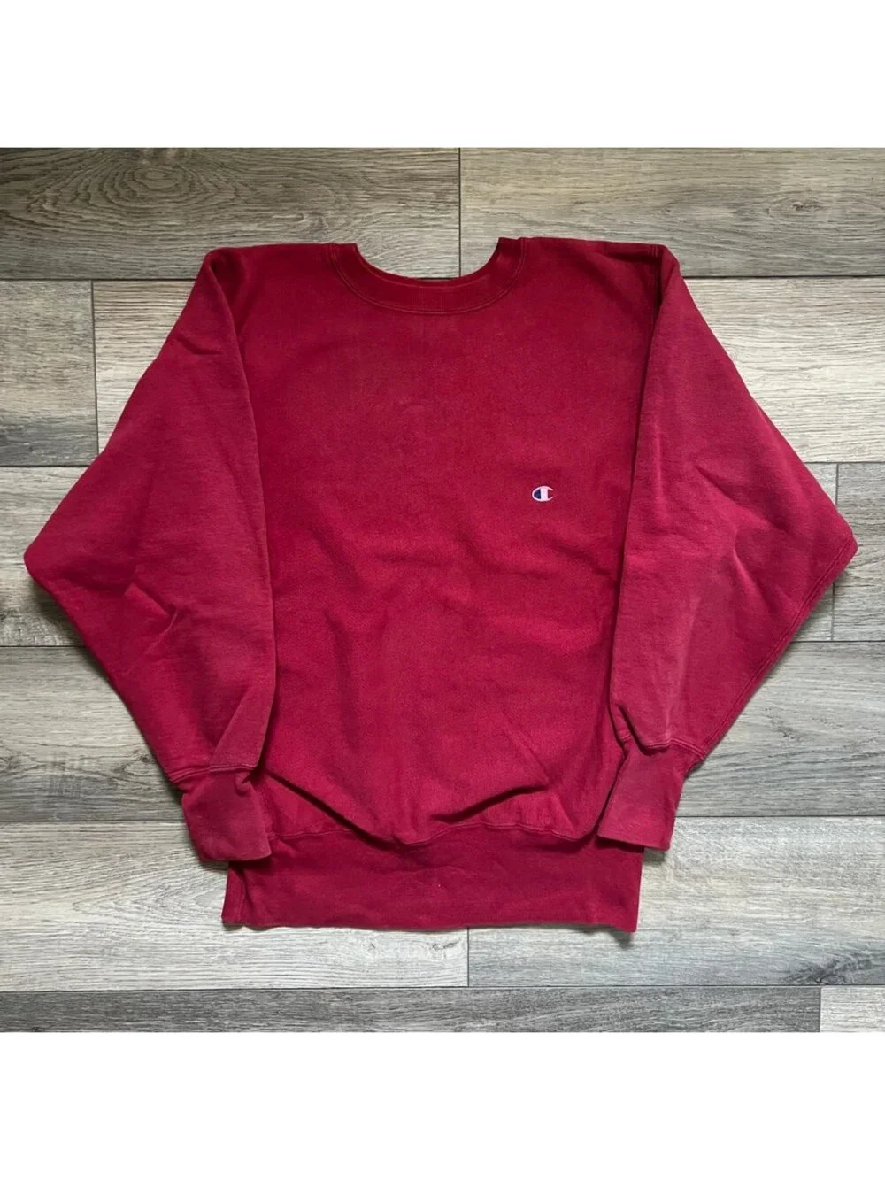 Vintage Champion Men's L Reverse Weave Crewneck Sweatshirt Red Made In USA